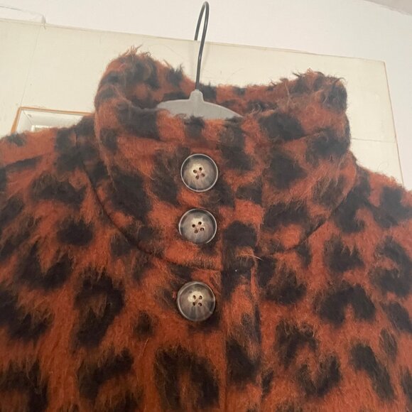 Marine Layer Stephanie Cocoon Cheetah Coat Womens M Button Front - Picture 3 of 7